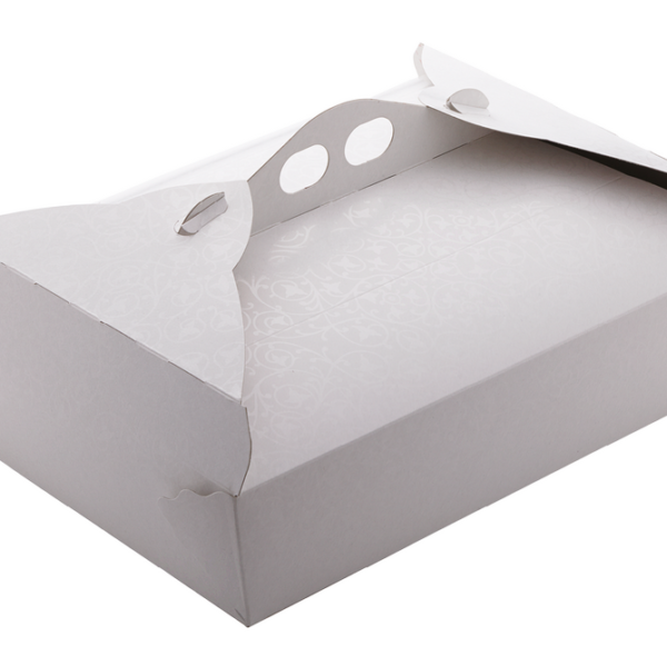 KARTONSKA KUTIJA za TORTE i KOLAČE  35x26x6,5cm 1/1 bijela
