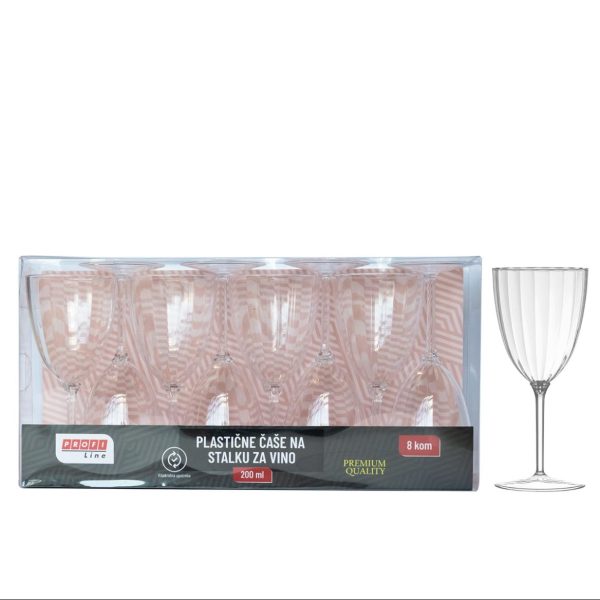ČAŠA PS na STALKU za VINO 200ml višekratna 8/1